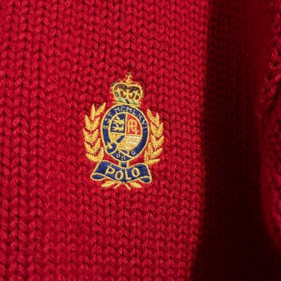 Vintage Polo Ralph Lauren Crest Wool Sweater | 90s Heritage Knit - Picture 4 of 11